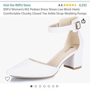 White Closed Toe Wedding Shoes